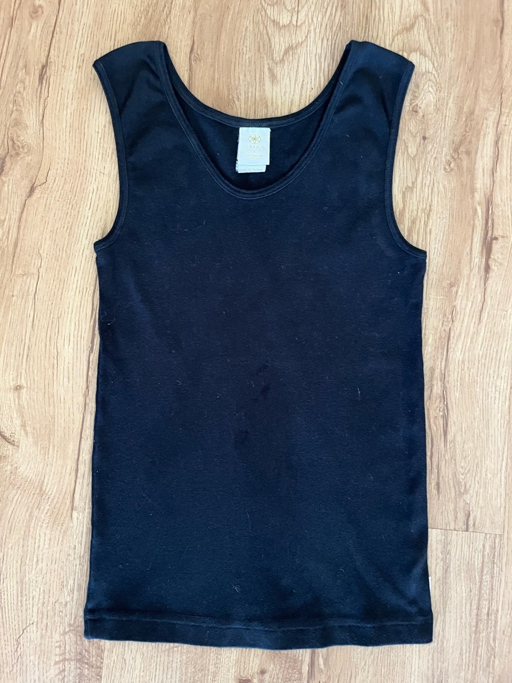 Gaiam Organic Cotton Black Stretch Tank Top Size S
